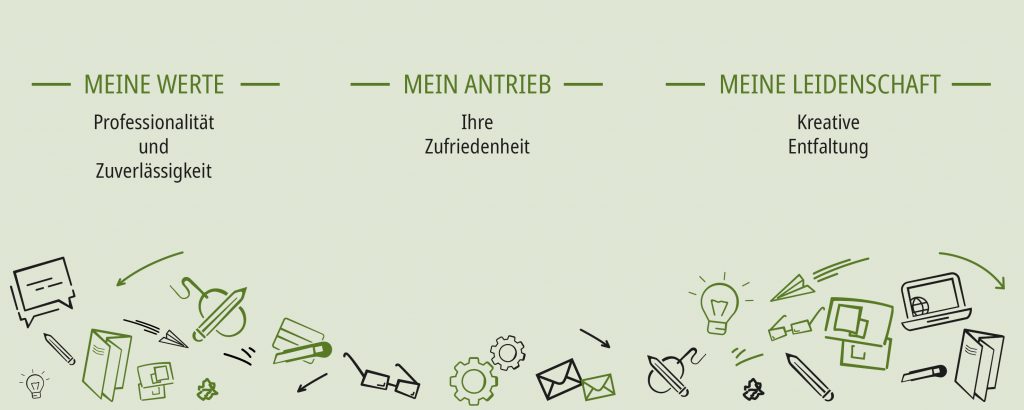 Frischauf Grafikdesign Meine Werte_Mein Antrieb_Meine Leidenschaft